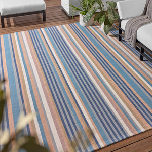 Jaipur Living Vibe by Jaipur Living Sergio Flatweave Coastal Stripe Pet Runner Rug for Entryways RUG158131