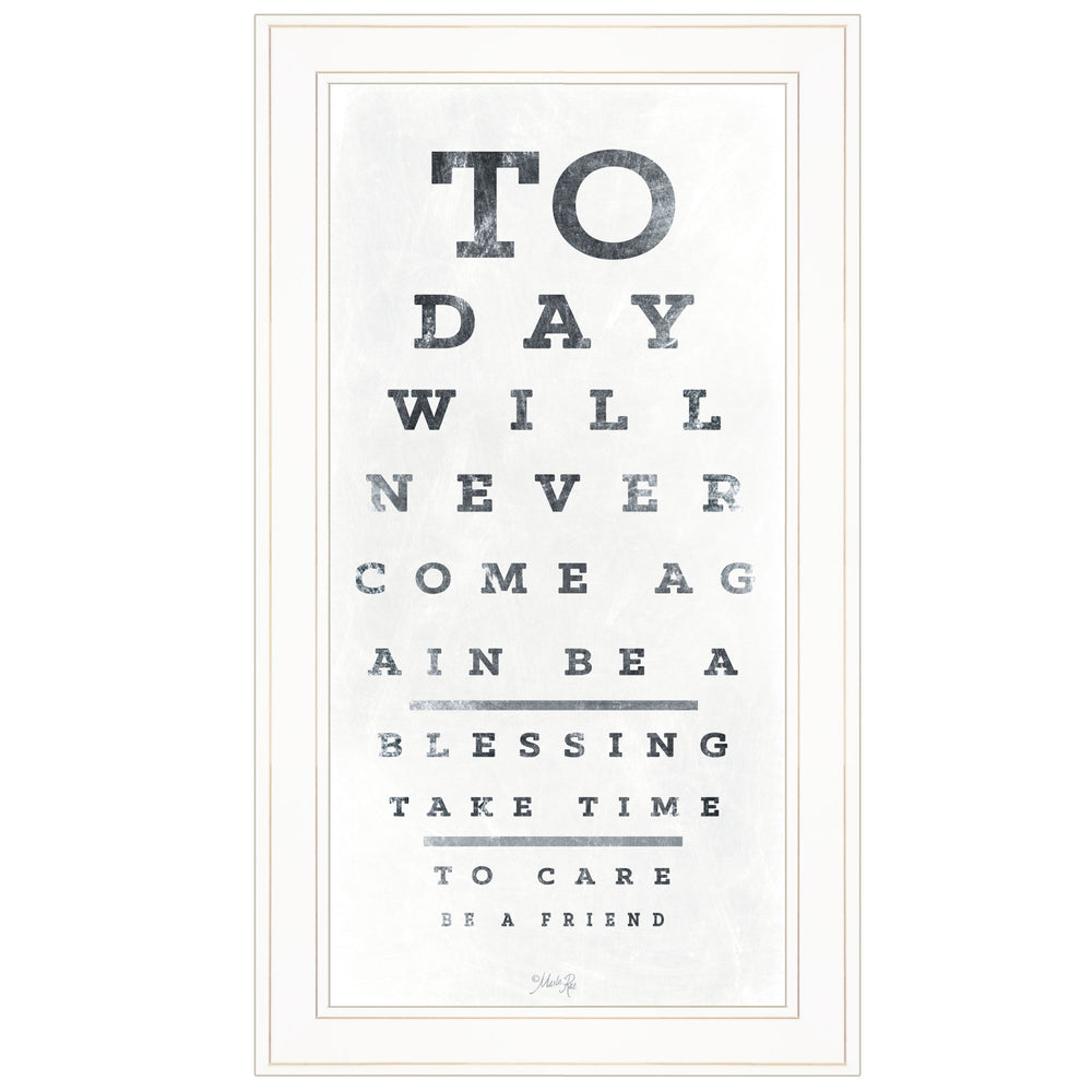 English Elm "eye Chart I" Marla Rae Typographic Framed Print White Gallery Wall Art Decor B06788678