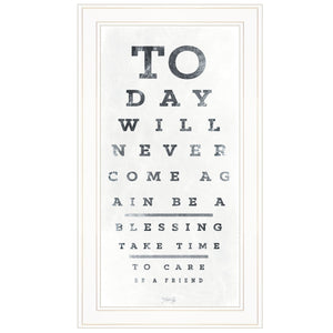 English Elm "eye Chart I" Marla Rae Typographic Framed Print White Gallery Wall Art Decor B06788678