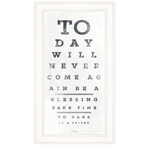 English Elm "eye Chart I" Marla Rae Typographic Framed Print White Gallery Wall Art Decor B06788678