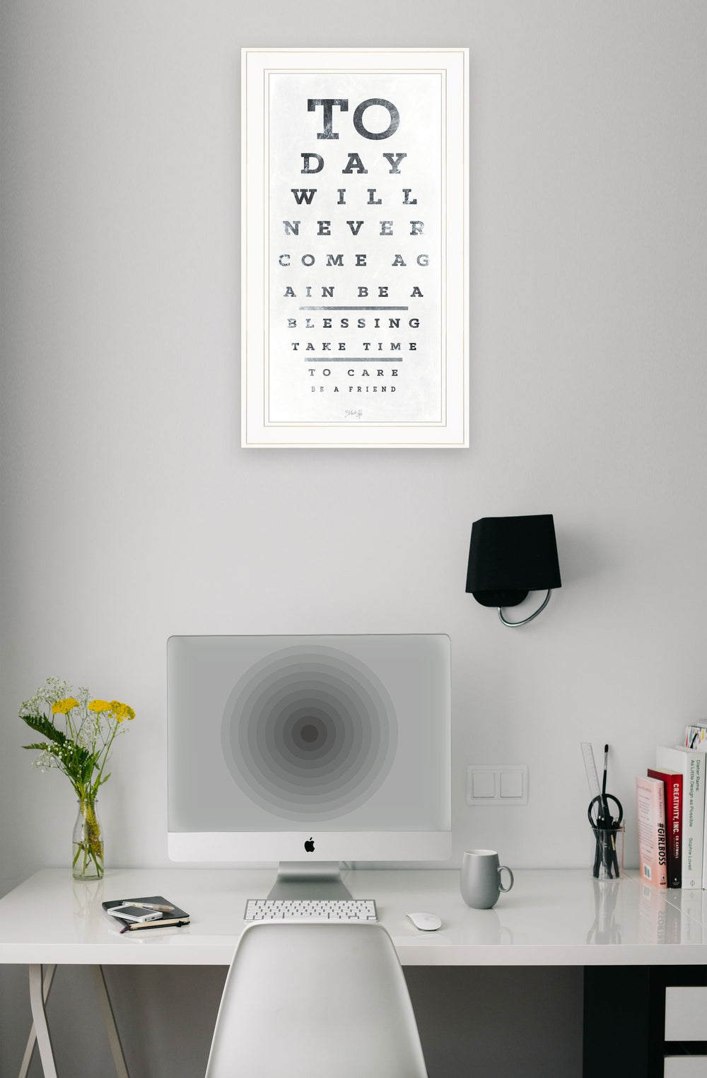English Elm "eye Chart I" Marla Rae Typographic Framed Print White Gallery Wall Art Decor B06788678