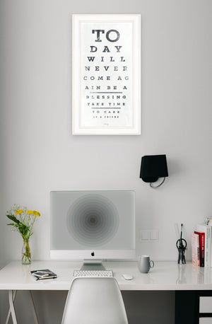 English Elm "eye Chart I" Marla Rae Typographic Framed Print White Gallery Wall Art Decor B06788678