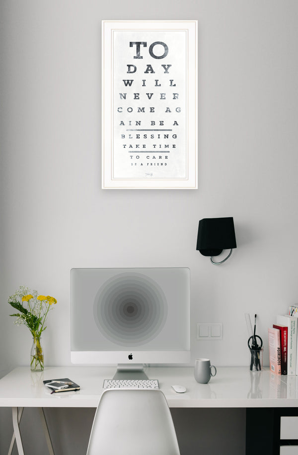 English Elm "eye Chart I" Marla Rae Typographic Framed Print White Gallery Wall Art Decor B06788678