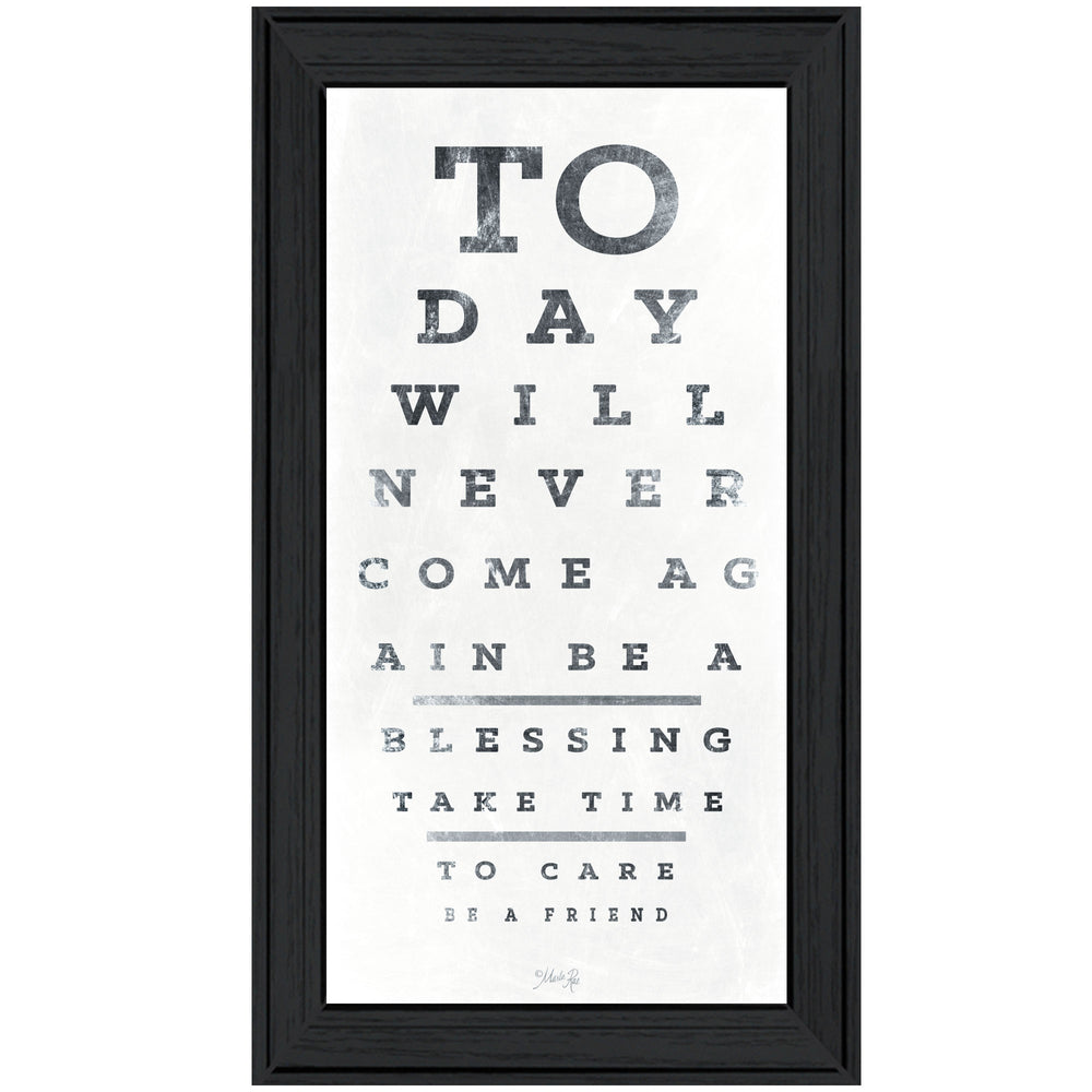 English Elm "eye Chart I" Marla Rae Typographic Framed Print Black Wood Wall Art for Office B06786356