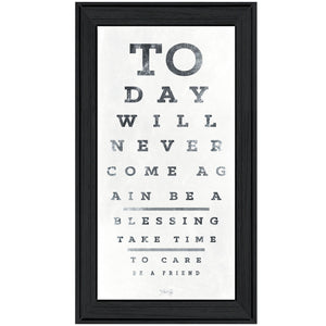 English Elm "eye Chart I" Marla Rae Typographic Framed Print Black Wood Wall Art for Office B06786356