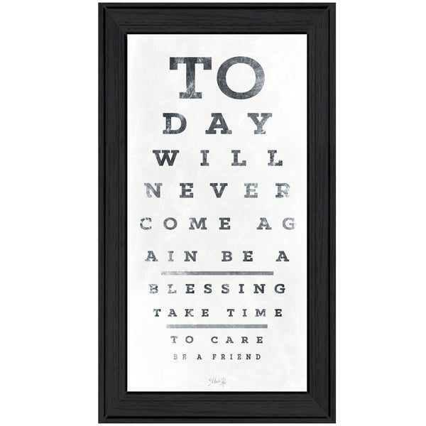 English Elm "eye Chart I" Marla Rae Typographic Framed Print Black Wood Wall Art for Office B06786356