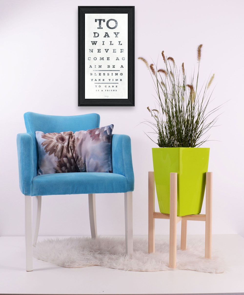 English Elm "eye Chart I" Marla Rae Typographic Framed Print Black Wood Wall Art for Office B06786356