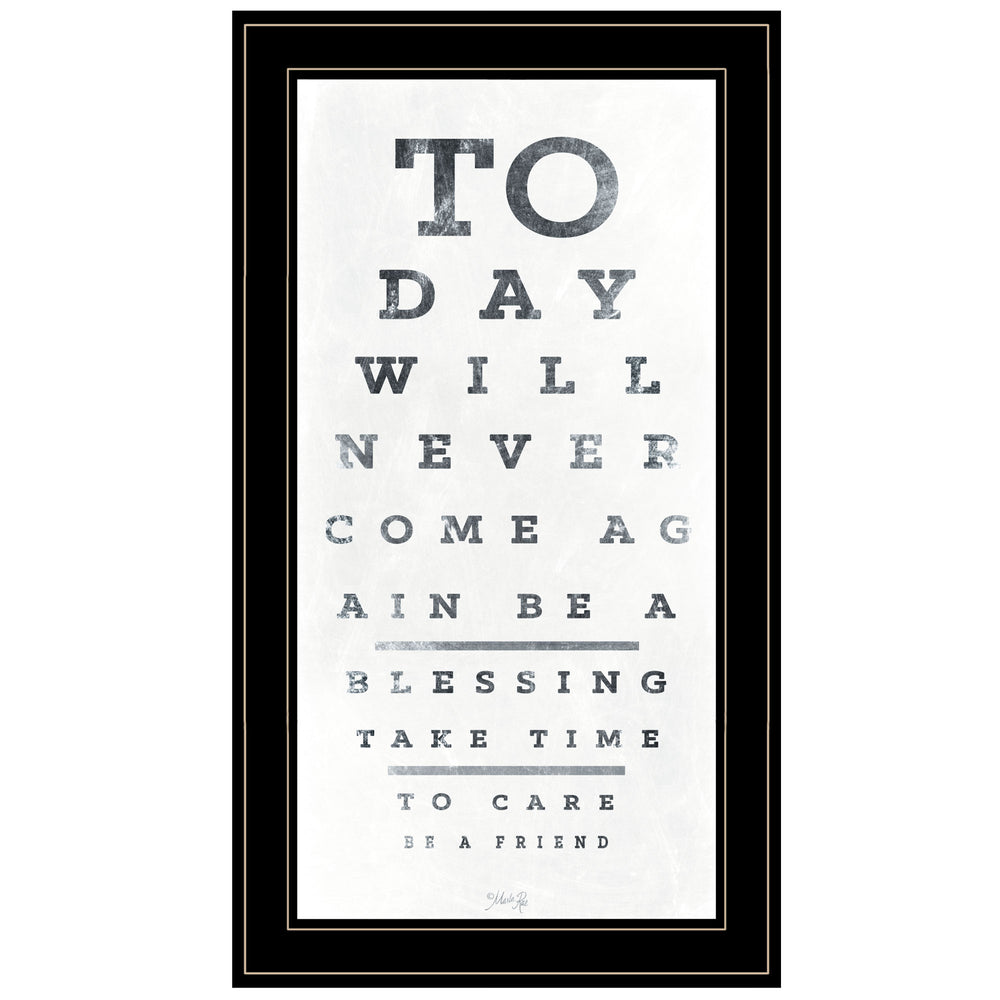 English Elm "eye Chart" Typographic Framed Print Matte Black Wood Gallery Wall Art Decor B06788679