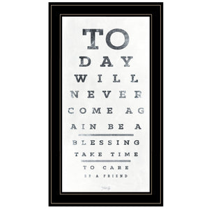 English Elm "eye Chart" Typographic Framed Print Matte Black Wood Gallery Wall Art Decor B06788679