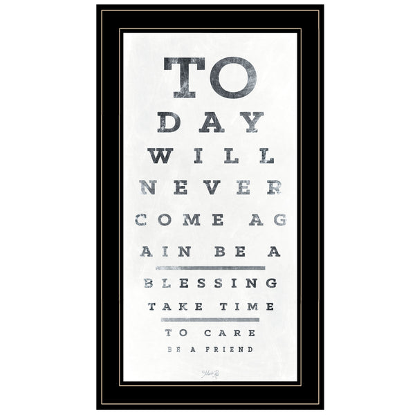 English Elm "eye Chart" Typographic Framed Print Matte Black Wood Gallery Wall Art Decor B06788679
