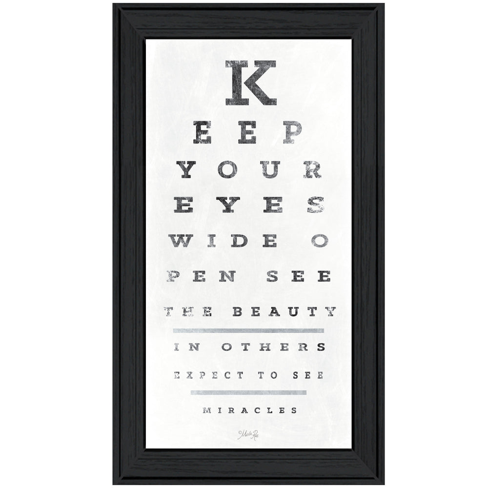 English Elm "eye Chart Ii" Marla Rae Typographic Framed Print Minimalist Wall Art for Home Office B06786357