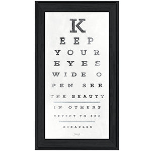 English Elm "eye Chart Ii" Marla Rae Typographic Framed Print Minimalist Wall Art for Home Office B06786357