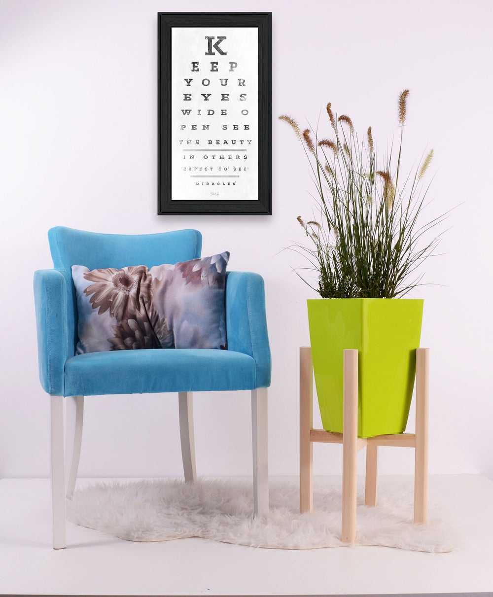 English Elm "eye Chart Ii" Marla Rae Typographic Framed Print Minimalist Wall Art for Home Office B06786357
