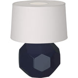 Robert Abbey Midnight Franklin Accent Lamp Midnight Blue Glazed Ceramic Oyster Linen Shade