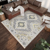 Dalyn Rugs Marbella MB1 Machine Made 100% Polyester Traditional Rug Grey 9' x 12' MB1GY9X12