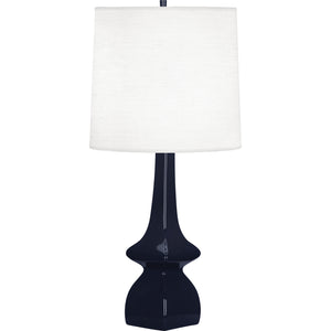 Robert Abbey Midnight Jasmine Table Lamp MIDNIGHT BLUE GLAZED CERAMIC Oyster Linen Shade