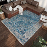 Dalyn Rugs Marbella MB2 Machine Made 100% Polyester Traditional Rug Navy 9' x 12' MB2NA9X12
