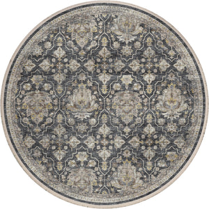 Dalyn Rugs Marbella MB4 Machine Made 100% Polyester Traditional Rug Charcoal 8' x 8' MB4CC8RO