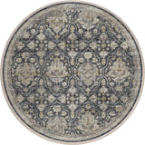 Dalyn Rugs Marbella MB4 Machine Made 100% Polyester Traditional Rug Charcoal 8' x 8' MB4CC8RO