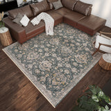 Dalyn Rugs Marbella MB4 Machine Made 100% Polyester Traditional Rug Charcoal 9' x 12' MB4CC9X12