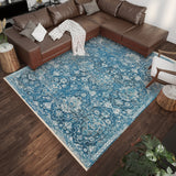 Dalyn Rugs Marbella MB4 Machine Made 100% Polyester Traditional Rug Navy 9' x 12' MB4NA9X12