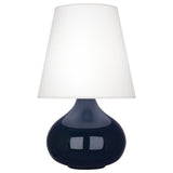 Robert Abbey Midnight June Accent Lamp Midnight Blue Glazed Ceramic Oyster Linen Shade