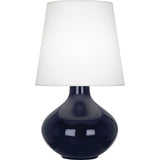 Robert Abbey Midnight June Table Lamp Midnight Blue Glazed Ceramic Oyster Linen Shade