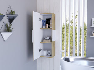 English Elm Vanguard 3-Shelf Medicine Cabinet in White/Light Oak — Versatile Wall Storage, Easy Assembly, Multicolor Finish B20092115