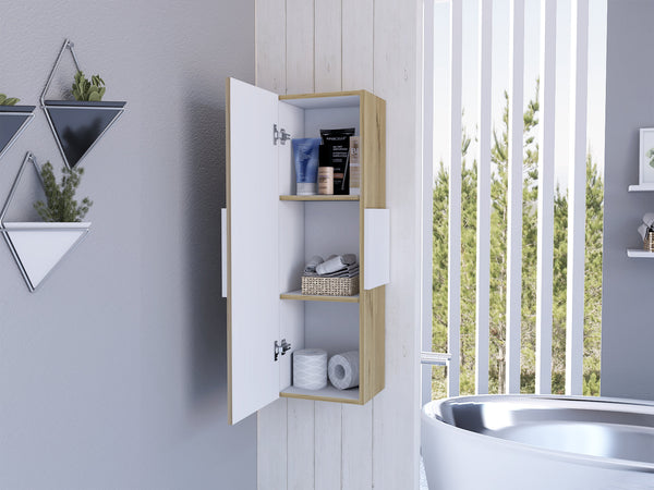 English Elm Vanguard 3-Shelf Medicine Cabinet in White/Light Oak — Versatile Wall Storage, Easy Assembly, Multicolor Finish B20092115