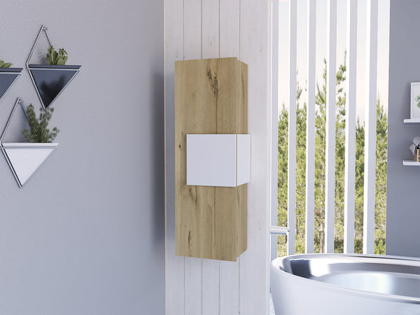 English Elm Vanguard 3-Shelf Medicine Cabinet in White/Light Oak — Versatile Wall Storage, Easy Assembly, Multicolor Finish B20092115