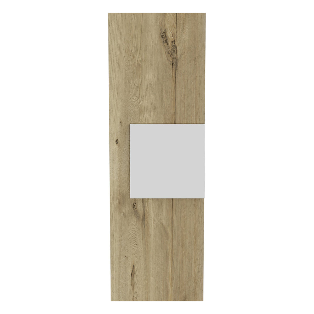 English Elm Vanguard Three-Shelf Medicine Cabinet with Single Door, White & Light Oak Accent, Sleek Storage Solution B07092115