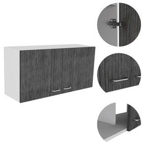 English Elm Napoles Wall Cabinet with Two Adjustable Shelves and Soft-Close Double Doors for Sleek Storage Solutions Multicolor 42.9 L x 24 W x 4.7 H B07092043