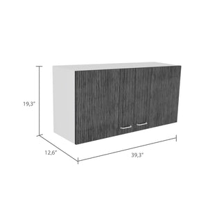 English Elm Napoles Wall Cabinet with Two Adjustable Shelves and Soft-Close Double Doors for Sleek Storage Solutions Multicolor 42.9 L x 24 W x 4.7 H B07092043