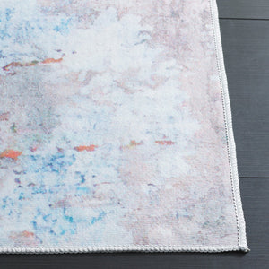 Safavieh Malibu Contemporary Abstract Area Rug - Stylish, Durable, And Easy-care Design For Modern Spaces Ivory ,Rust Polyester Mbu843a-6sq