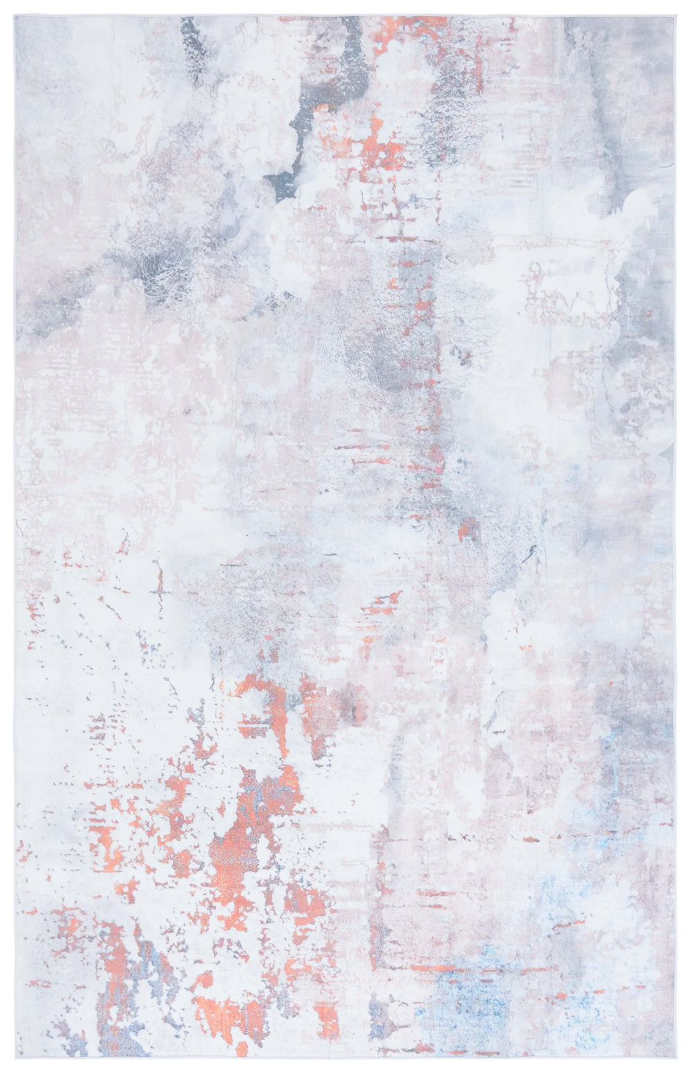 Safavieh Malibu Contemporary Abstract Area Rug - Stylish, Durable, And Easy-care Design For Modern Spaces Ivory ,Rust Polyester Mbu843a-6sq