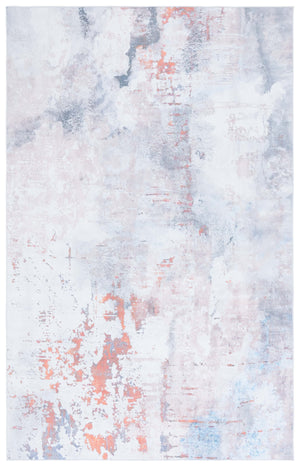 Safavieh Malibu Contemporary Abstract Area Rug - Stylish, Durable, And Easy-care Design For Modern Spaces Ivory ,Rust Polyester Mbu843a-6sq