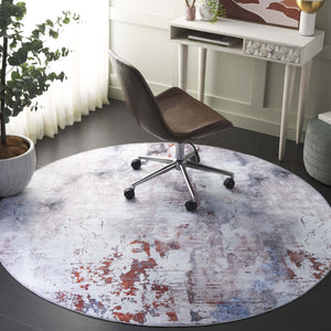 Safavieh Malibu Contemporary Abstract Area Rug - Stylish, Durable, And Easy-care Design For Modern Spaces Ivory ,Rust Polyester Mbu843a-6sq