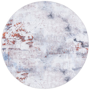 Safavieh Malibu Contemporary Abstract Area Rug - Stylish, Durable, And Easy-care Design For Modern Spaces Ivory ,Rust Polyester Mbu843a-6sq