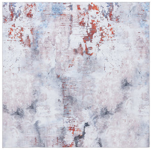 Safavieh Malibu Contemporary Abstract Area Rug - Stylish, Durable, And Easy-care Design For Modern Spaces Ivory ,Rust Polyester Mbu843a-6sq