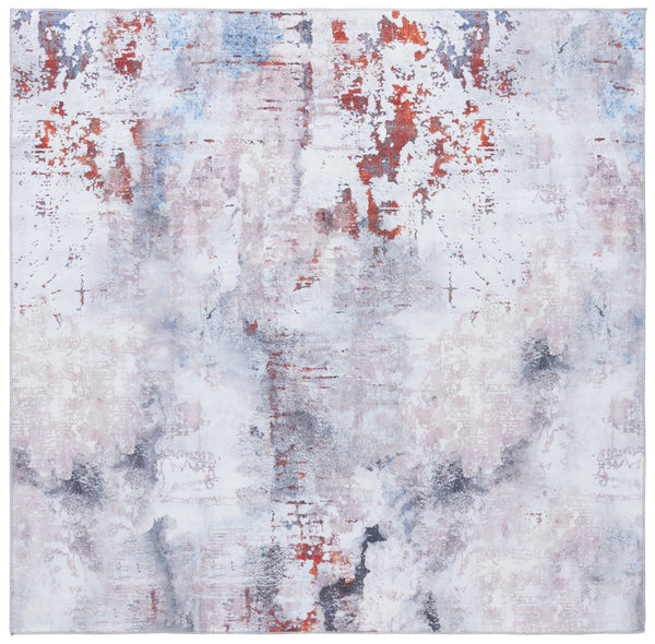 Safavieh Malibu Contemporary Abstract Area Rug - Stylish, Durable, And Easy-care Design For Modern Spaces Ivory ,Rust Polyester Mbu843a-6sq