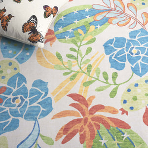 Safavieh Malibu Contemporary Area Rug - Elegant Polyester Design With Botanical Motifs For Stylish Spaces Beige ,Blue Polyester Mbu844b-6sq