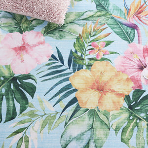 Safavieh Malibu Contemporary Tropical Runner Area Rug – Vibrant Floral Design For Home Décor And Style Aqua ,Pink Polyester Pile Mbu849j-5