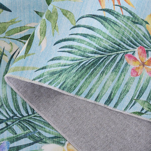 Safavieh Malibu Contemporary Tropical Runner Area Rug – Vibrant Floral Design For Home Décor And Style Aqua ,Pink Polyester Pile Mbu849j-5