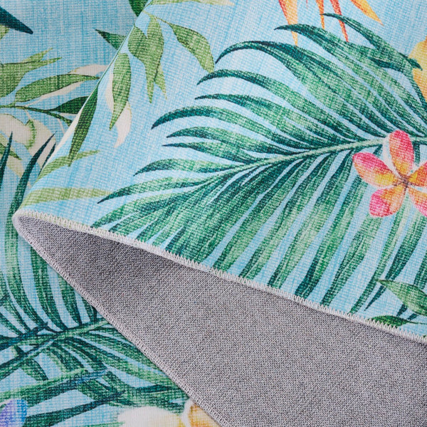 Safavieh Malibu Tropical Floral Area Rug - Vibrant Polyester Design For Modern Home Decor And Easy Care Aqua ,Pink Polyester Pile Mbu849j-9