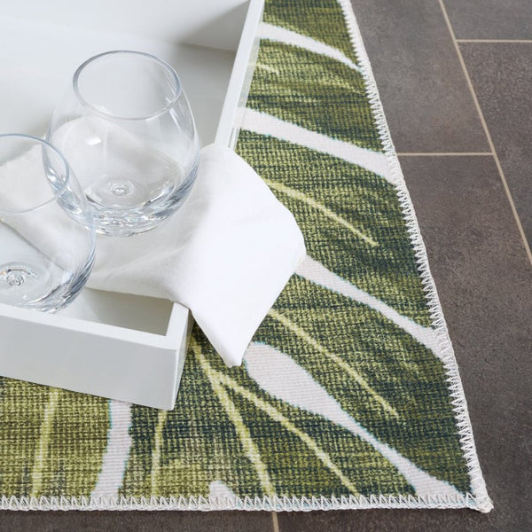 Safavieh Malibu Botanical Runner Rug Tropical Foliage Ivory Blush Washable Low Pile Hallway MBU850A-28