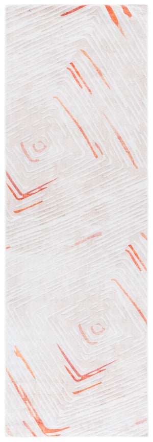 Safavieh Malibu Contemporary Area Rug - Elegant Beige And Rust Design For Modern Home Décor And Comfort Beige ,Rust Polyester Mbu873b-8