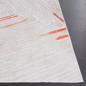 Safavieh Malibu Contemporary Area Rug - Elegant Beige And Rust Design For Modern Home Décor And Comfort Beige ,Rust Polyester Mbu873b-8