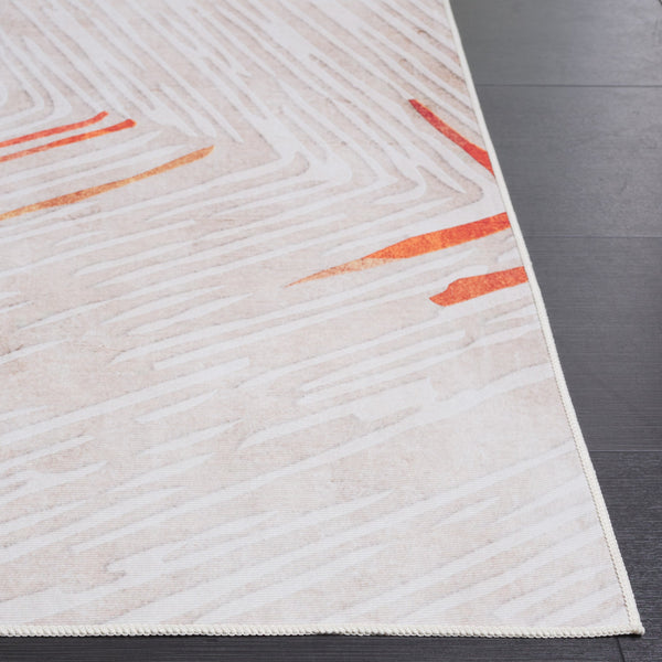 Safavieh Malibu Contemporary Area Rug - Elegant Beige And Rust Design For Modern Home Décor And Comfort Beige ,Rust Polyester Mbu873b-8