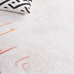 Safavieh Malibu Contemporary Area Rug - Elegant Beige And Rust Design For Modern Home Décor And Comfort Beige ,Rust Polyester Mbu873b-8