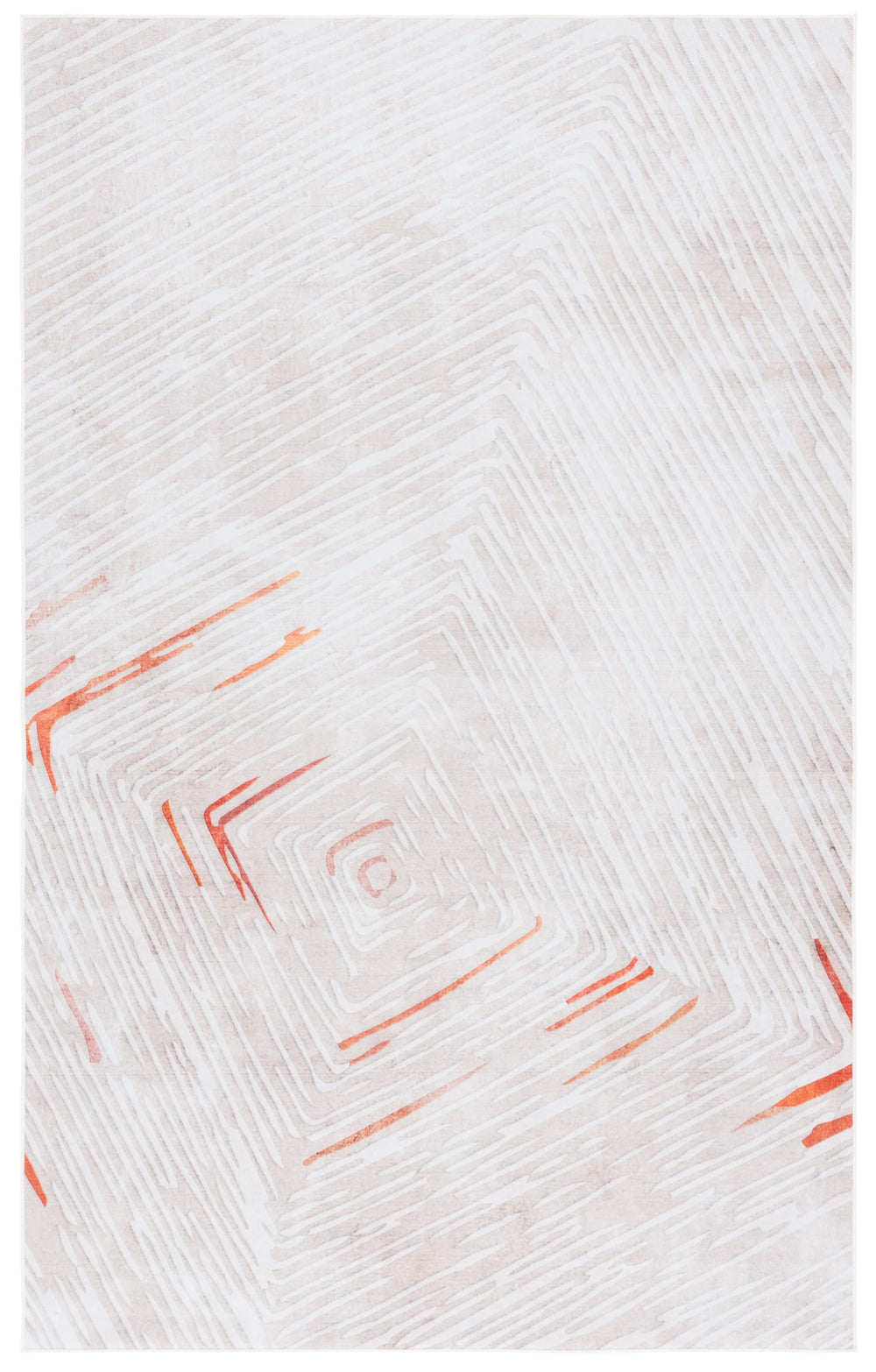 Safavieh Malibu Contemporary Area Rug - Elegant Beige And Rust Design For Modern Home Décor And Comfort Beige ,Rust Polyester Mbu873b-8